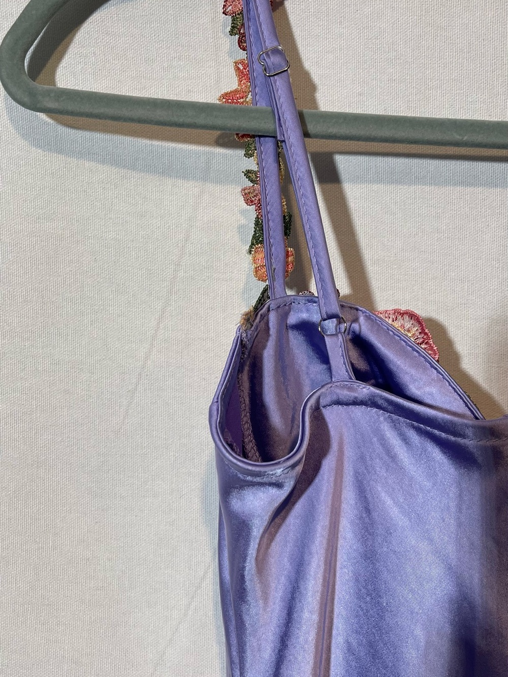 Lilac Floral-Trim Maxi Slip Dress - Picture 9 of 14
